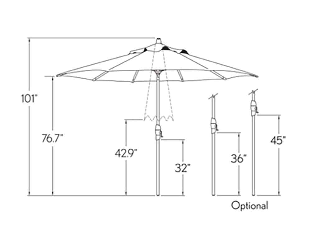 Auto-tilt Market Patio Umbrella – 9′