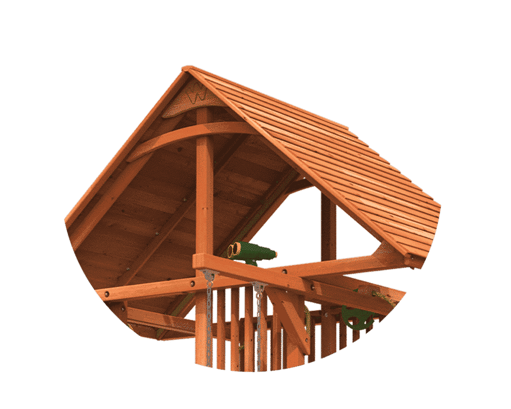 Woodplay Outback Swing Set Wood Roof