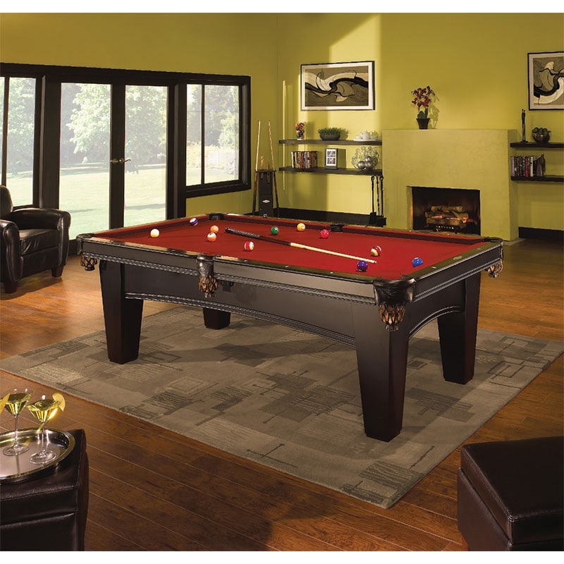 Brunswick 8-Foot Black Wolf Pool Table with FREE Contender Play Package  Accessories and Brunswick Sahara Contender Cloth. 