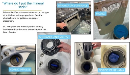 mineral purifier placement in different hot tub models