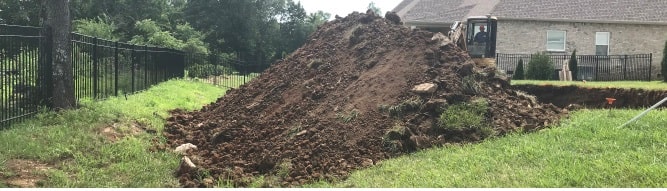 all dirt collected after pool installation