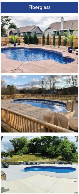 fibergass pool with steps installations