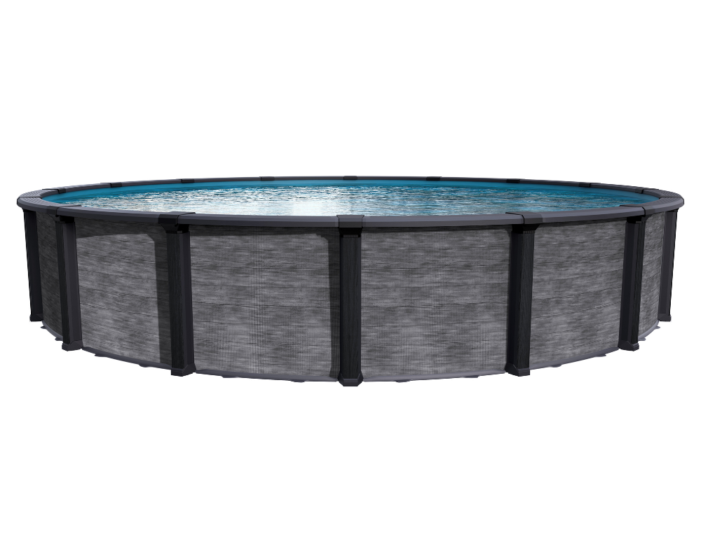 Driftwood 33ft Round Above Ground Pool - Resin Frame & Steel Wall