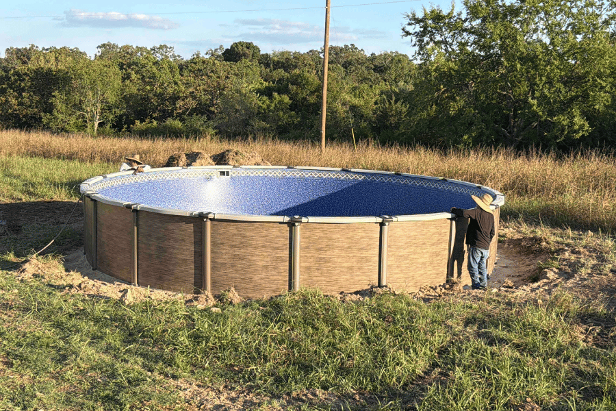 above ground pool installation rural oklahoma